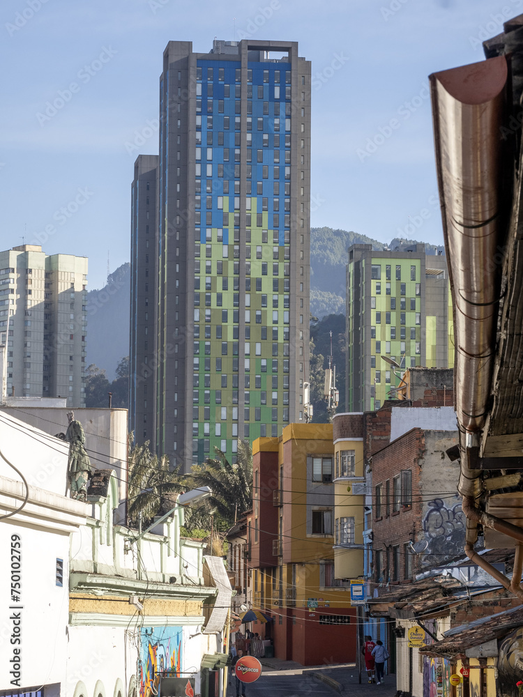 Modern construction of high-rise buildings in Bogotá. Colombia