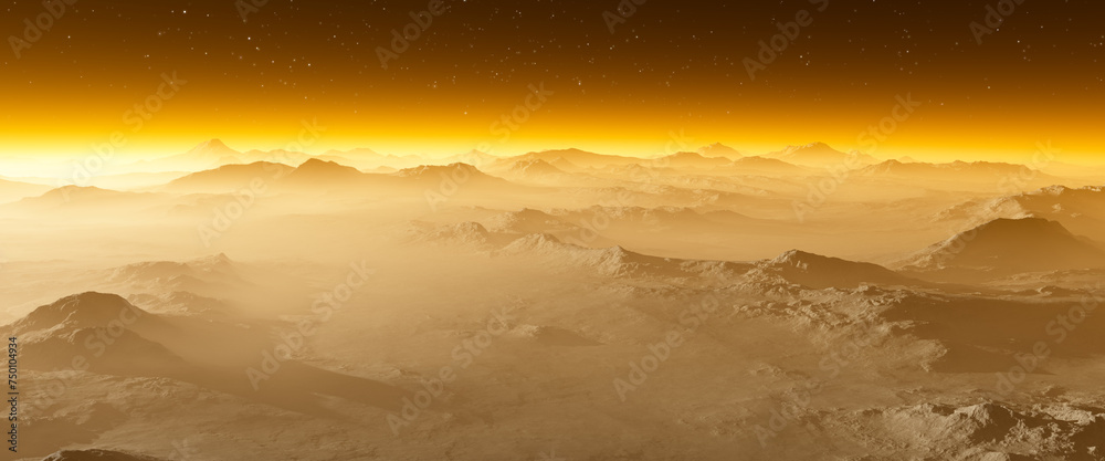 Mars Features Mountain Ranges Mars, Martian surface. Terrain and mountain ranges. Planet and surface ...