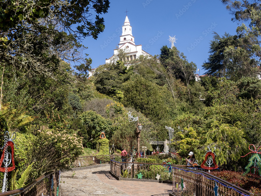 There is a church on top of Montserrat in Bogotá. Colombia