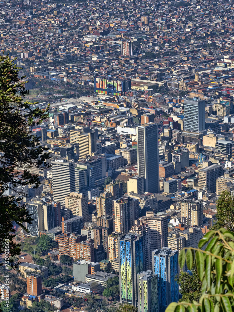 Aerial view of Bogotá from Montserrat Bogotá. Colombia