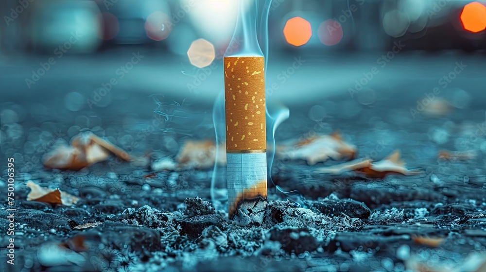Implementing a smoke-free workplace policy and aiding employees to quit smoking is crucial for a healthier environment. - obrazy, fototapety, plakaty 