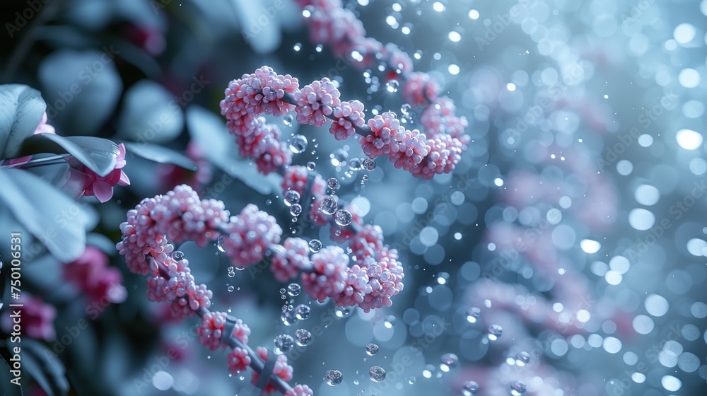 DNA molecule on water background DNA molecule on water background