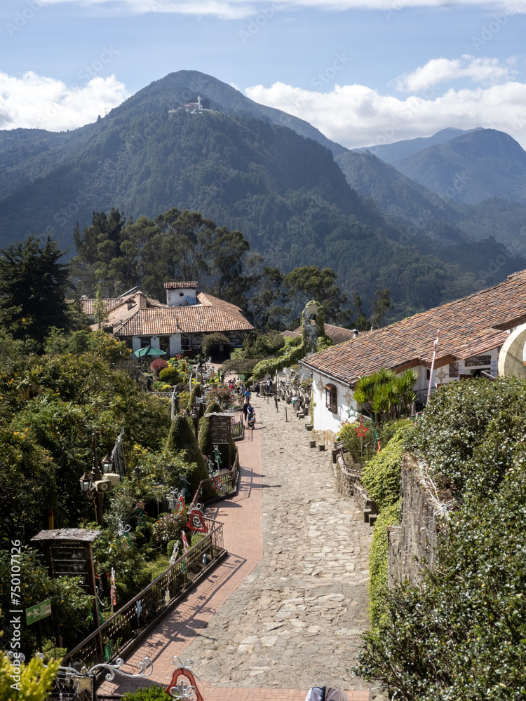 Houses on top of Montserrat. Colombia
