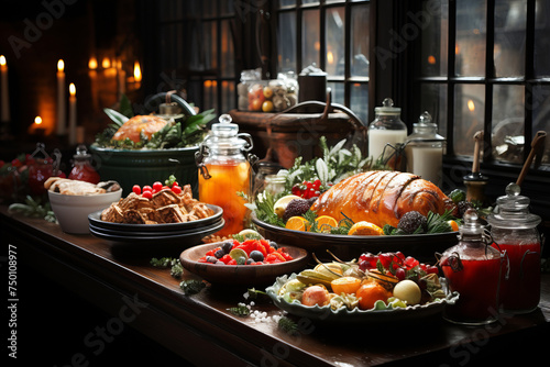 Holiday feast: Festive and elaborate holiday meals. © tynza