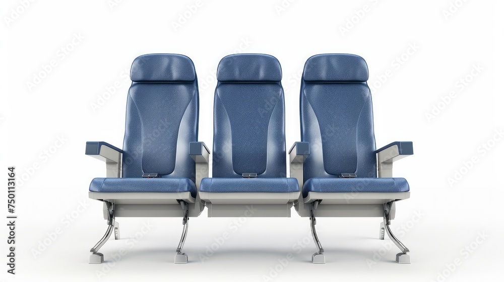 Isolated 3D rendering of airplane seats Isolated 3D rendering of airplane seats