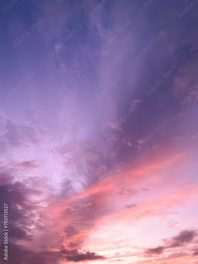 beautiful and romantic sunset in the sky