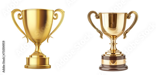 gold cup isolated on white