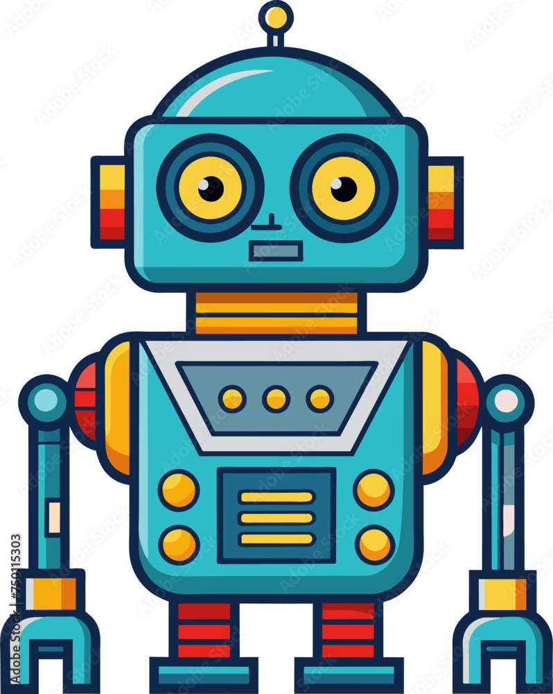 futuristic Robot colorful character design in modern style futuristic Robot colorful character design in modern style