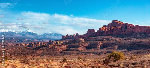 Rocky landscape of Utah, United States. Nature Background.