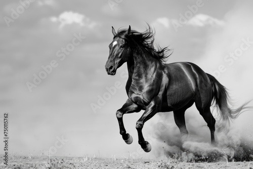 A powerful horse captured in mid-gallop, exuding energy and grace © Venka