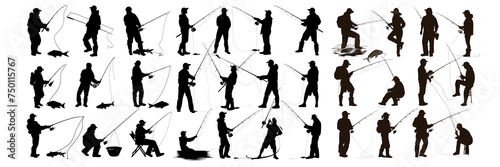 PNG Silhouettes of Fishing Enthusiasts