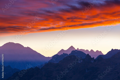 Mountains on sunset