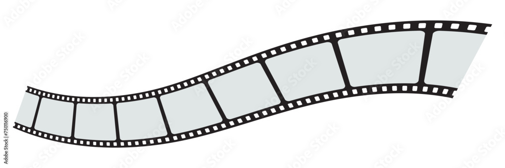 Cinema icon for concept design. Video camera simple icon. Cinema frame. Movie film reel. Black ticket icon. Drink element. Vector photo booth icon. Curved film strip icon.