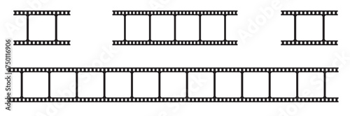 Cinema icon for concept design. Video camera simple icon. Cinema frame. Movie film reel. Black ticket icon. Drink element. Vector photo booth icon. Curved film strip icon.