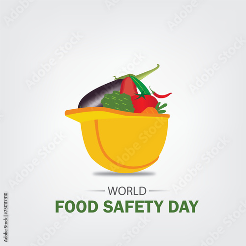 World Food Safety Day vector graphic is great for World Food Safety Day celebrations. flat design. flyer design. flat illustration. Simple and Elegant Design	