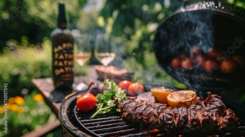 Fathers Day Barbecue Celebration in Backyard Generative AI