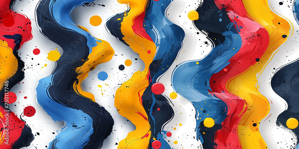 Abstract modern bright painting with color accents Abstract modern bright painting with color accents