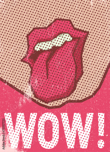 Red lips poster illustration