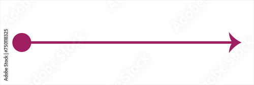 One long smooth straight thin bow arrow silhouette. Vector file illustration.