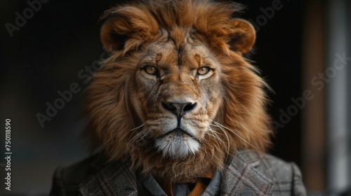 Proud Anthropomorphic Lion Business Leader Generative AI
