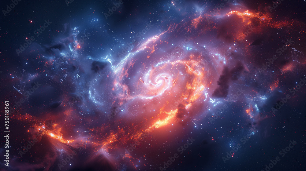 Vue d'artiste de la voie lactée ou de toute autre galaxie de l'univers