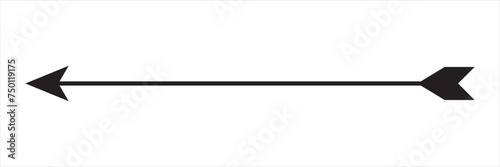 Straight line with point on start and arrow on finish. Symbol of direction, aim, target, path, easy challenge, fast way, ideal plan isolated on white background. Vector file illustration