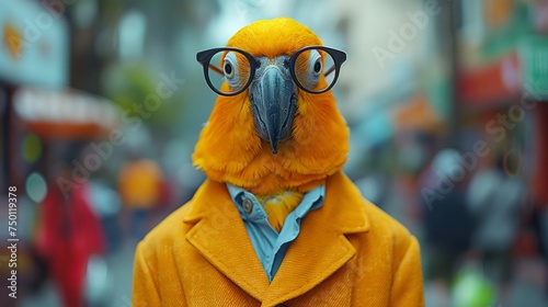 Anthropomorphic Parrot Business Concept Generative AI
