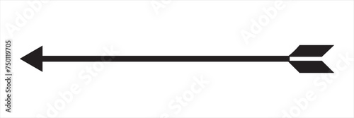 Straight line with point on start and arrow on finish. Symbol of direction, aim, target, path, easy challenge, fast way, ideal plan isolated on white background. Vector file illustration