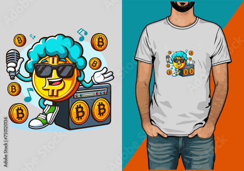 Bitcoin T-Shirt Design, Cryptocurrency T-Shirt Design