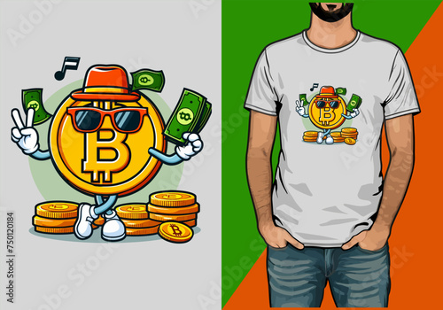 Bitcoin T-Shirt Design, Cryptocurrency T-Shirt Design
