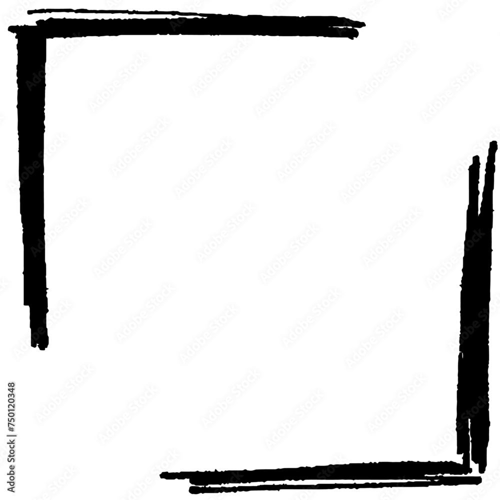 Hand drawn empty frame on transparent background. Frame for your design ...