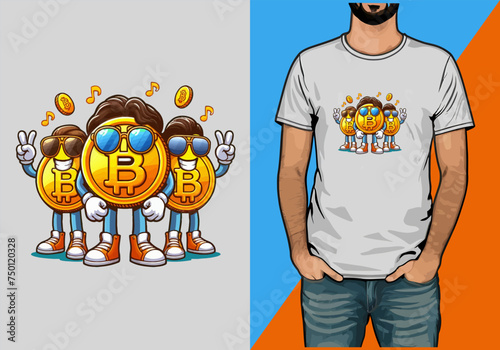 Bitcoin T-Shirt Design, Cryptocurrency T-Shirt Design