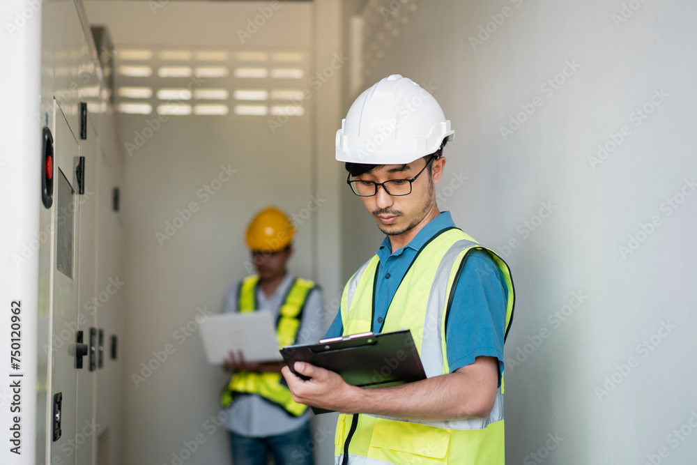 Engineers inspected the electrical switchboard and verified the operational voltage range. Engineers inspected the electrical switchboard and verified the operational voltage range.