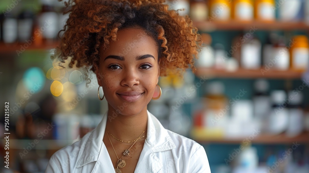 Portrait of a Professional Female Pharmacist Generative AI Portrait of a Professional Female Pharmacist Generative AI