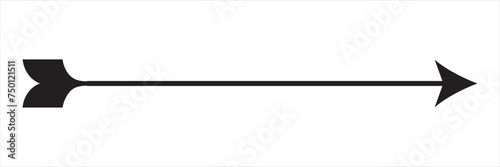 Straight line with point on start and arrow on finish. Symbol of direction, aim, target, path, easy challenge, fast way, ideal plan isolated on white background. Vector file illustration