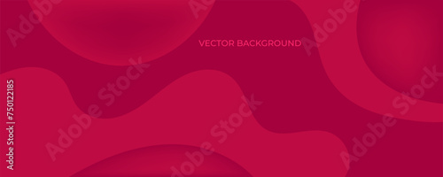 Red Abstract Background With Wavy Shapes