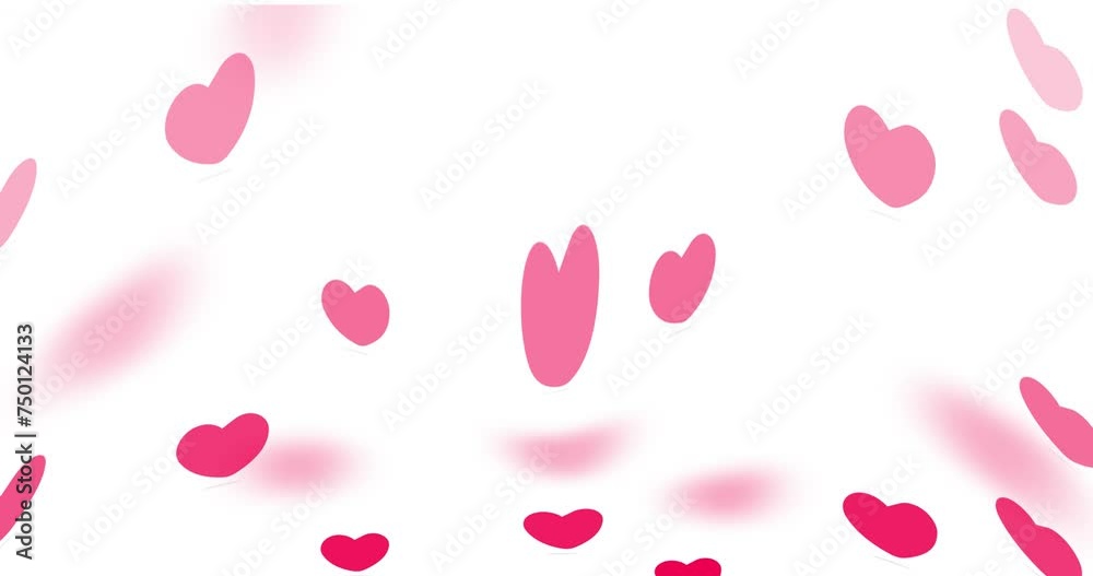 Animated romantic red hearts on white background for Valentine's Day celebration Animated romantic red hearts on white background for Valentine's Day celebration
