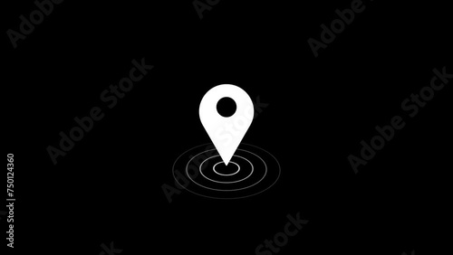 Map pin pointer on GPS Map tracker sign location icon animation. photo