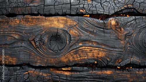 Rough Textured Burnt Wood Boards Background Generative AI