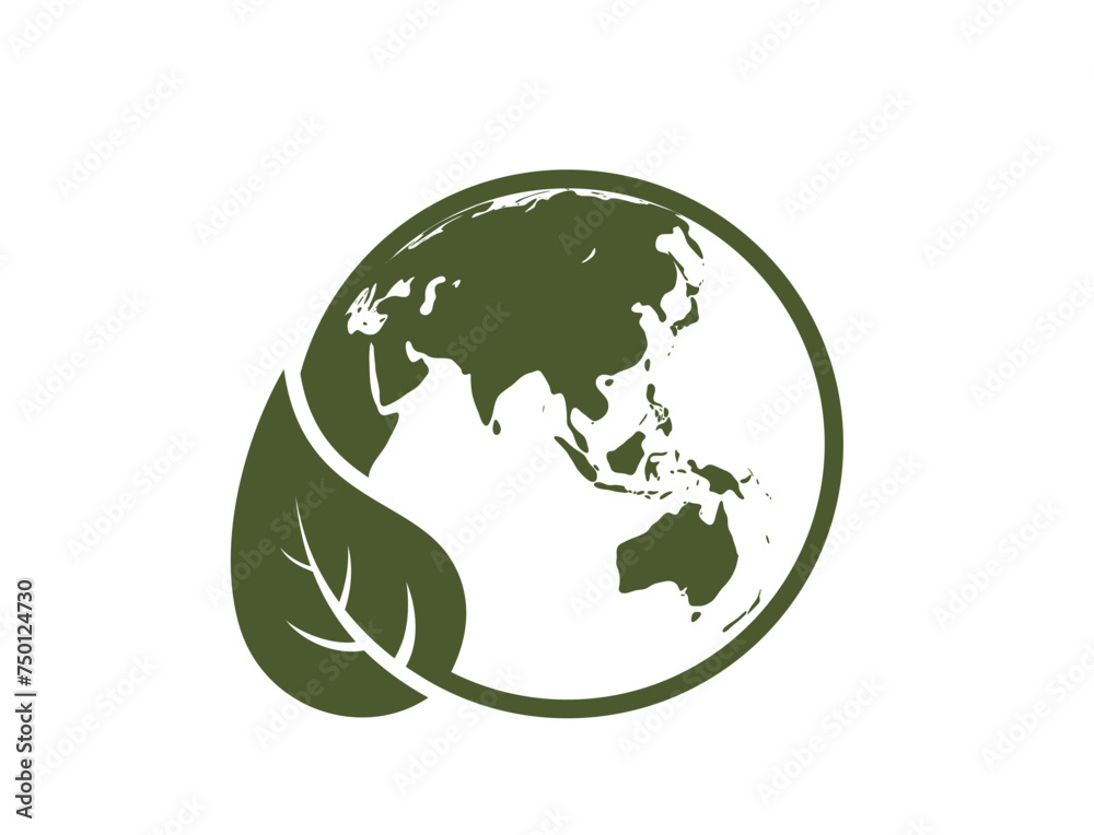 eco world icon. earth eastern hemisphere. eco friendly and sustainable ecosystem image. Asia, Far East and Australia eco world icon. earth eastern hemisphere. eco friendly and sustainable ecosystem image. Asia, Far East and Australia