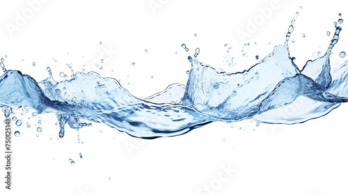 A white background hosts an isolated water splash.
