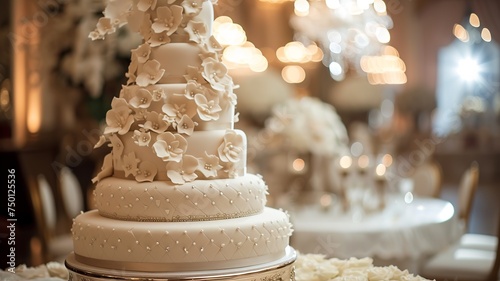 artificial intelligence image of a cake with beautiful decorations for all kinds of occasions such as weddings