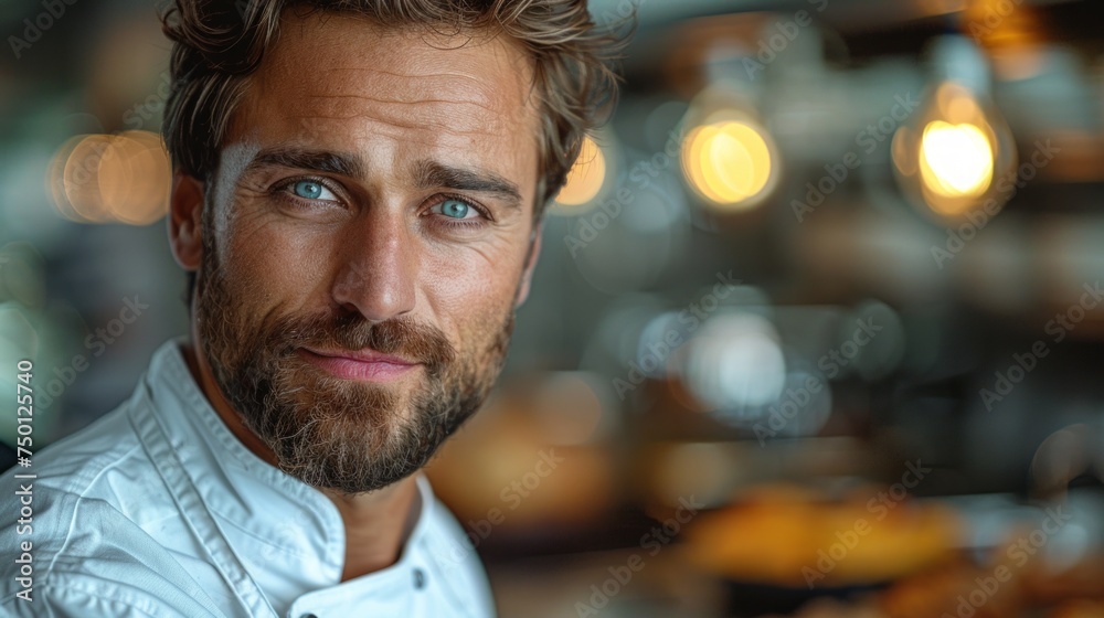 Obraz premium Professional Chef in Restaurant or Hotel Business Portrait Generative AI