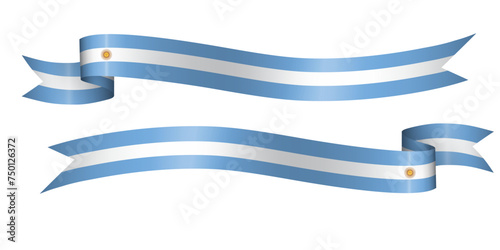 set of flag ribbon with colors of argentina for independence day celebration decoration