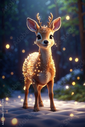 Magical Roe Deer in a Shining Golden Aura © alexx_60