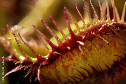 A close-up photograph of a carnivorous plant with menacing tendrils, ready to ensnare its prey