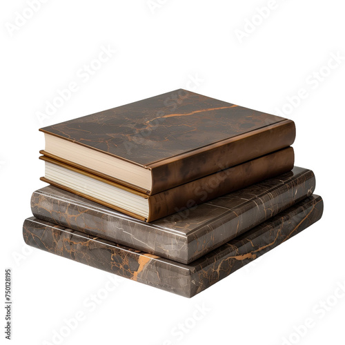 Coffee table books on transparent background