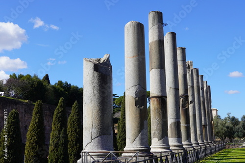 Columns of the temple of Venus and Roma, in the forum of Rome, Italy photo