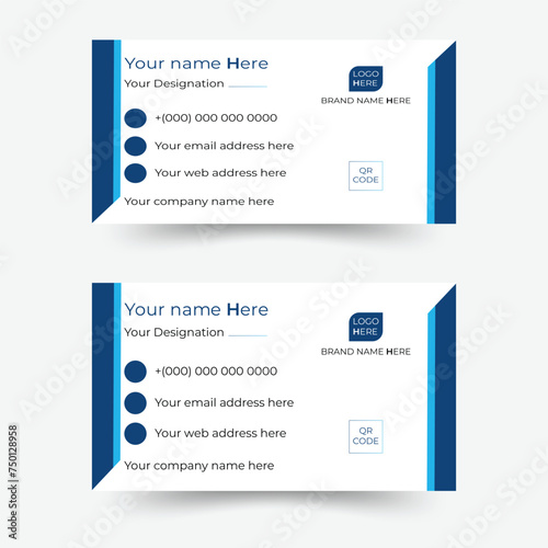 Modern presentation with double-sided creative business card template.Horizontal and vertical layout.Vector illustration for business and personal use.