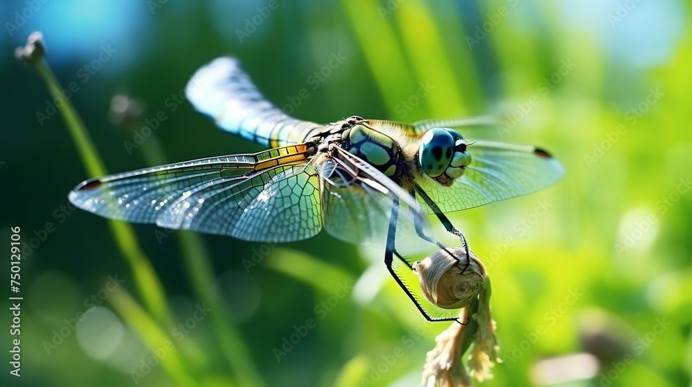 Beautiful nature is depicted in macro shots of a dragonfly, showcasing intricate wing details. Beautiful nature is depicted in macro shots of a dragonfly, showcasing intricate wing details.
